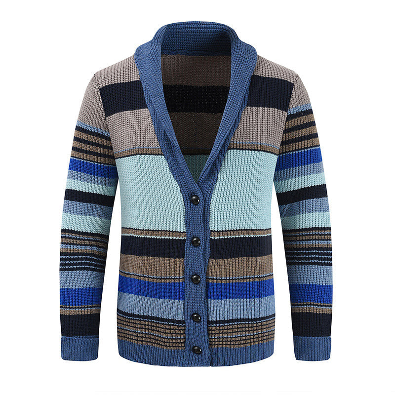 Sterling - Colorblock Lapel Sweater Jacket Regular Fit