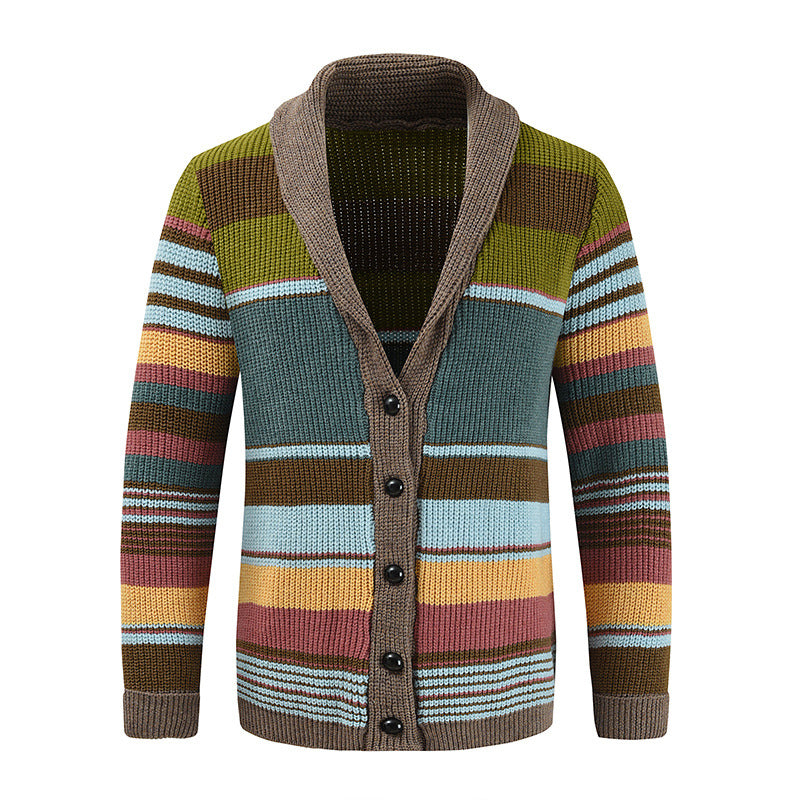 Sterling - Colorblock Lapel Sweater Jacket Regular Fit