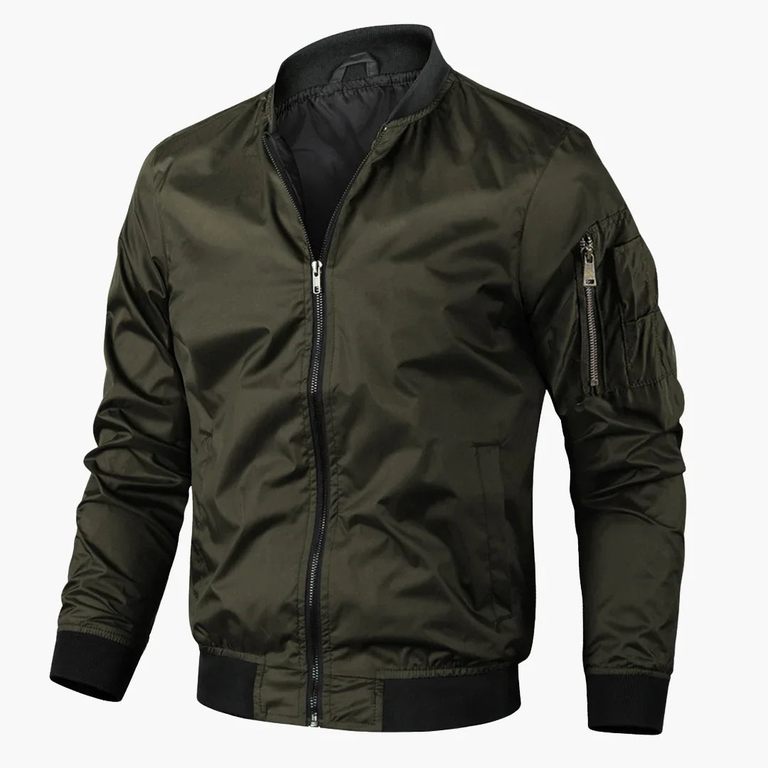Basil - Textured Bomber Jacket with Zip Closure