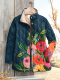 Karina - Floral Print Quilted Jacket Regular Fit