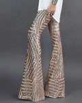 Charlotte - Flared Sequin Pants Elastic Waistband