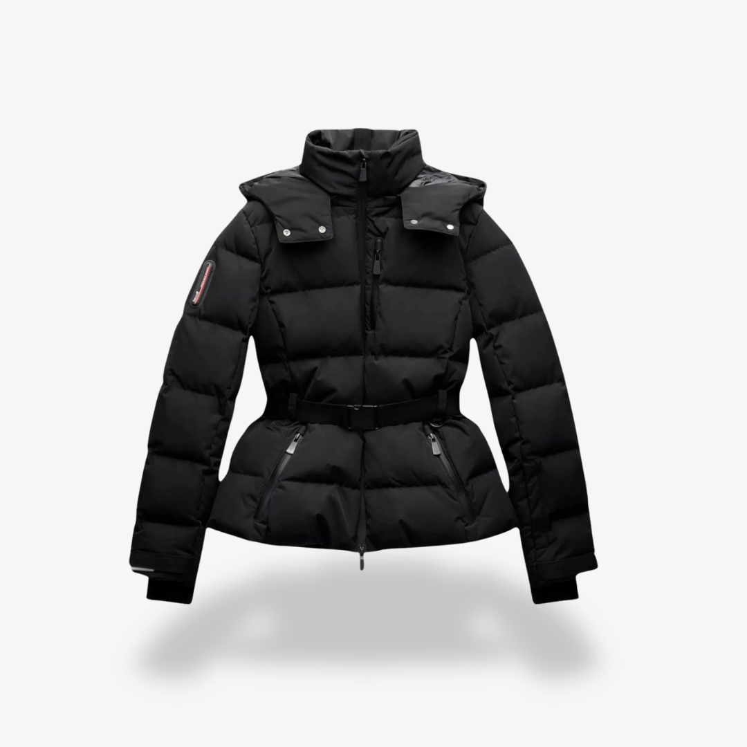 Sofia - Puffer Jacket Fitted Waist Detachable Flaps