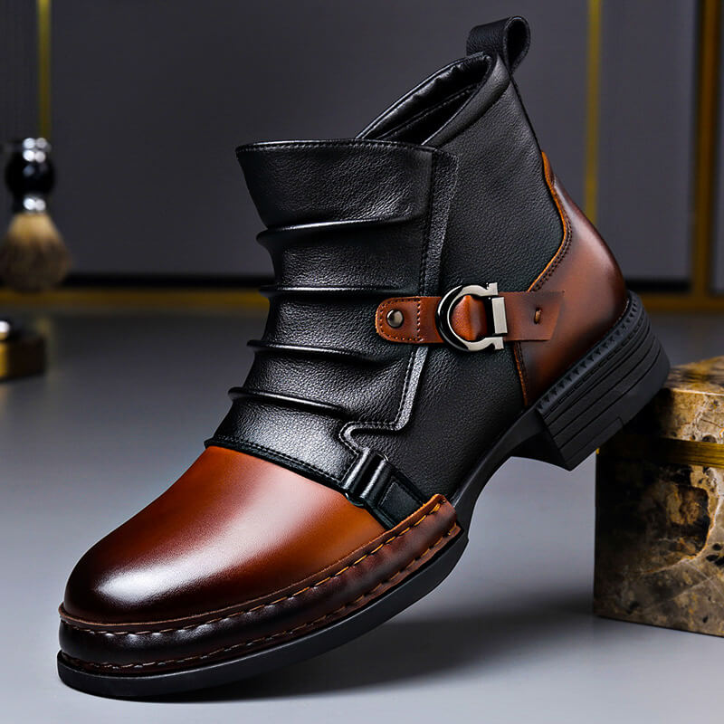 Andrew - Classic Mid-Calf Boots with Stitching