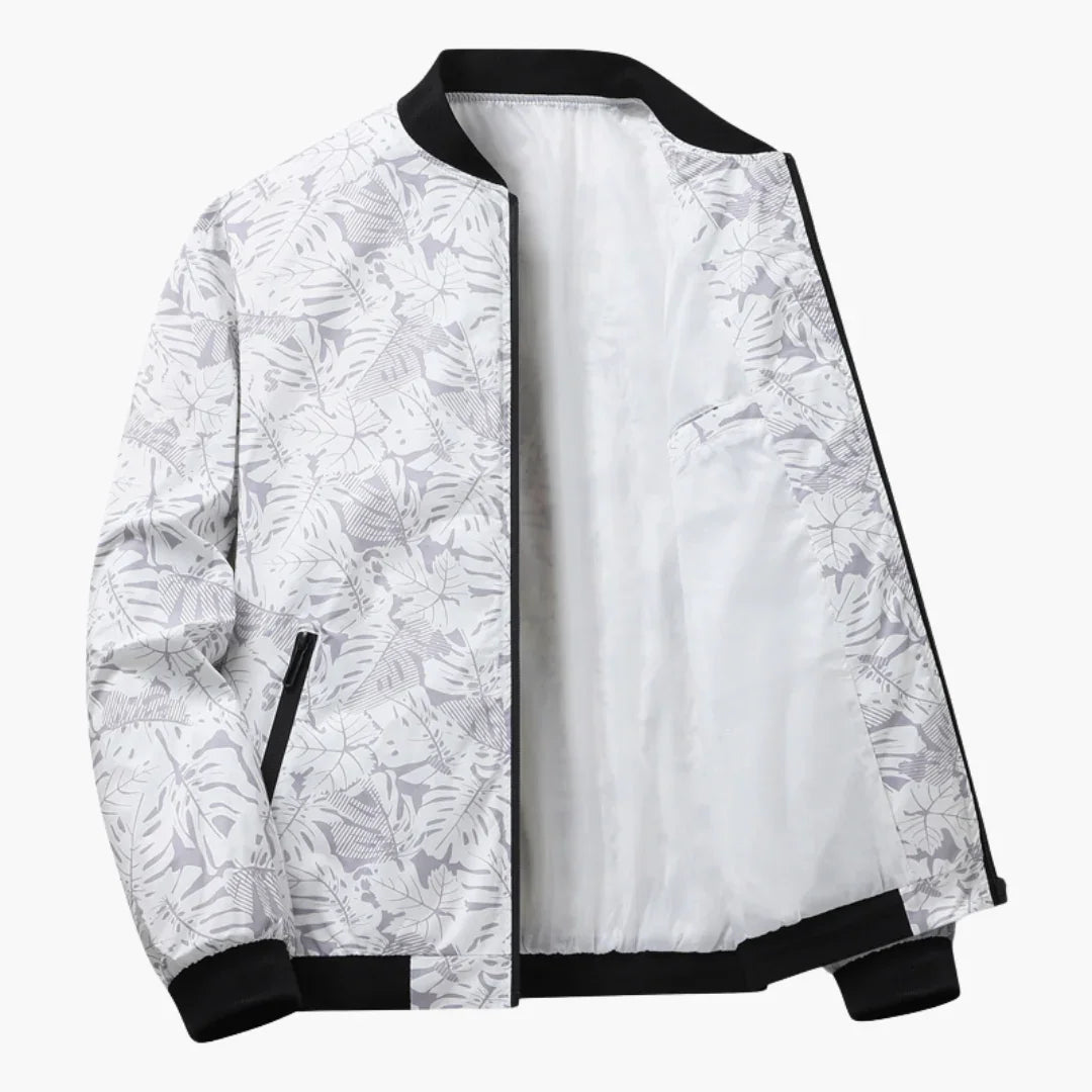 Yannick - Ribbed Cuff Bomber Jacket Textured