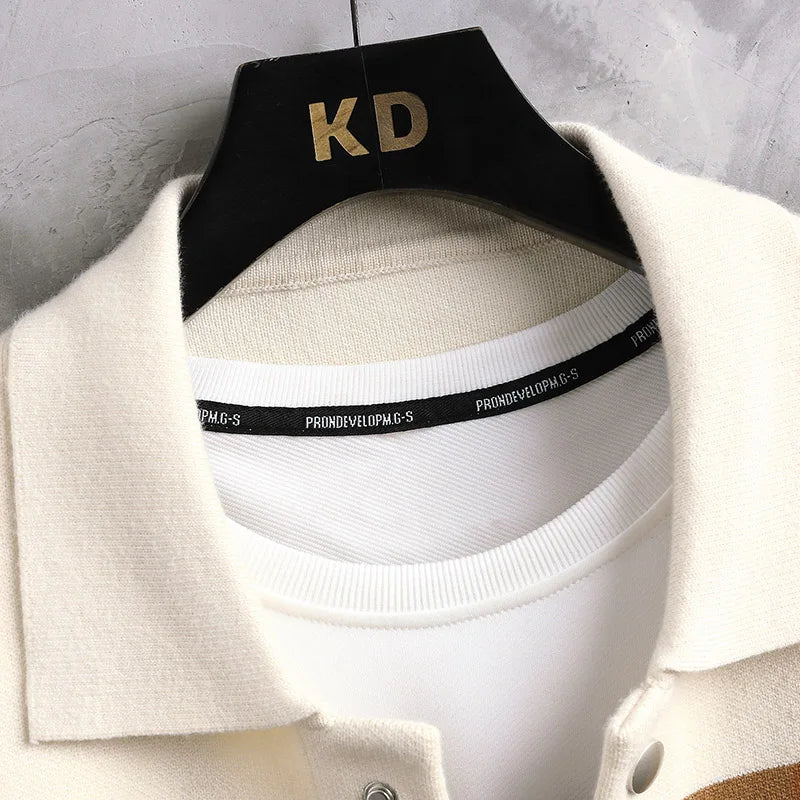 Jonah - Striped Varsity Knit Jacket Straight Cut