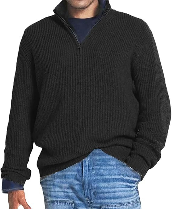 Alexander - Half Zip Jumper Ribbed Texture Long Sleeve