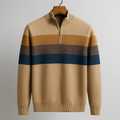 Mateo - Regular Zip Sweater with Stripes