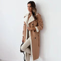 Mirella - Long Winter Coat Straight Cut with Pockets
