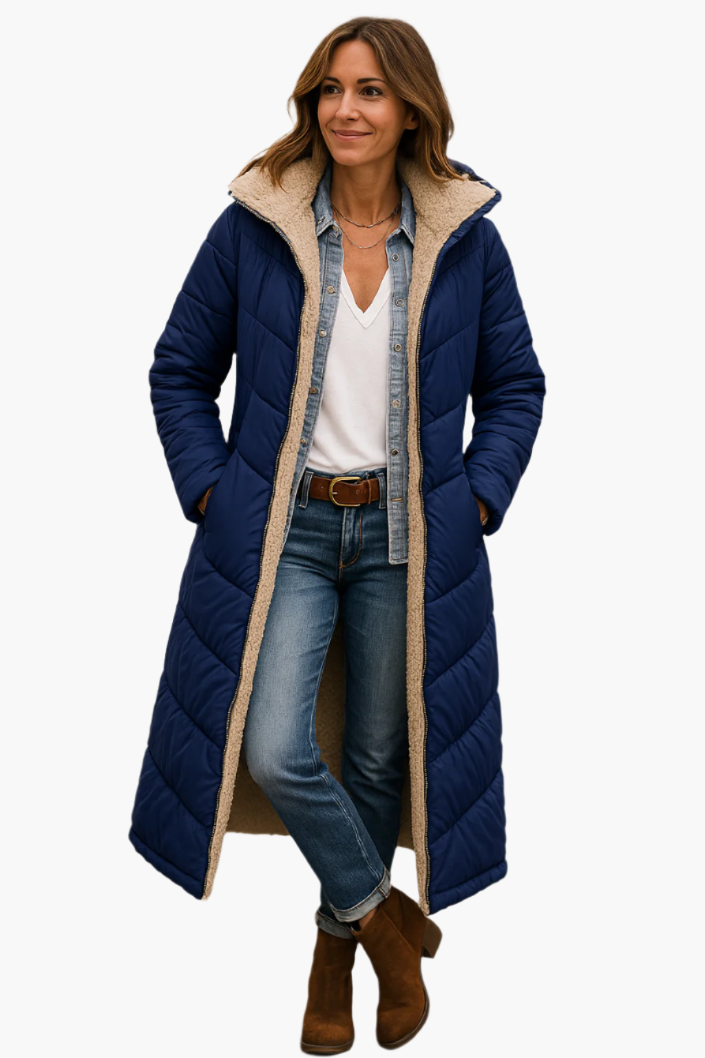 Sofie - Long Hooded Quilted Winter Coat