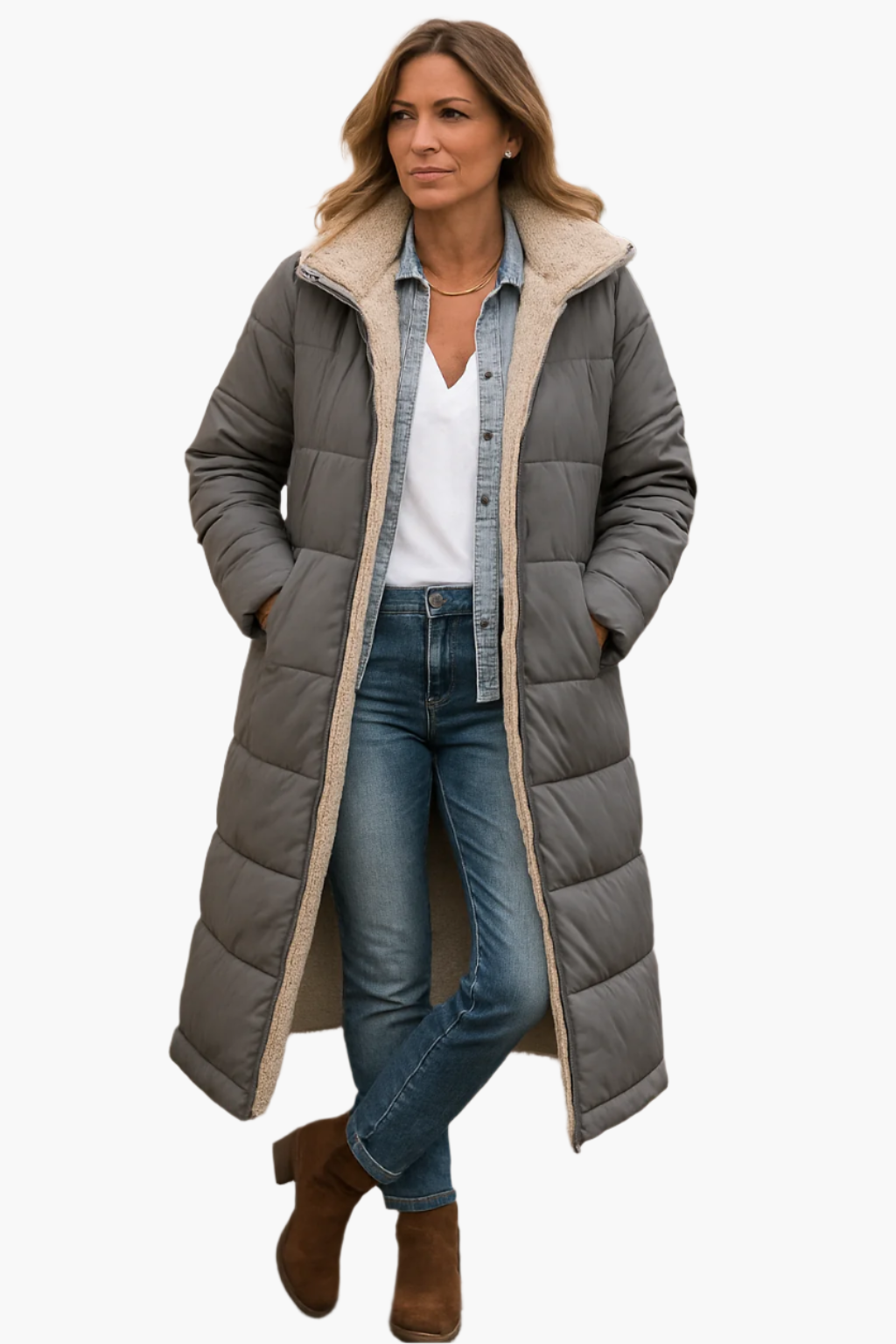 Sofie - Long Hooded Quilted Winter Coat