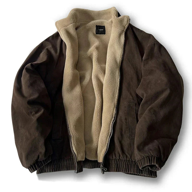 Aaron - Padded Oversized Bomber Jacket Funnel Neck