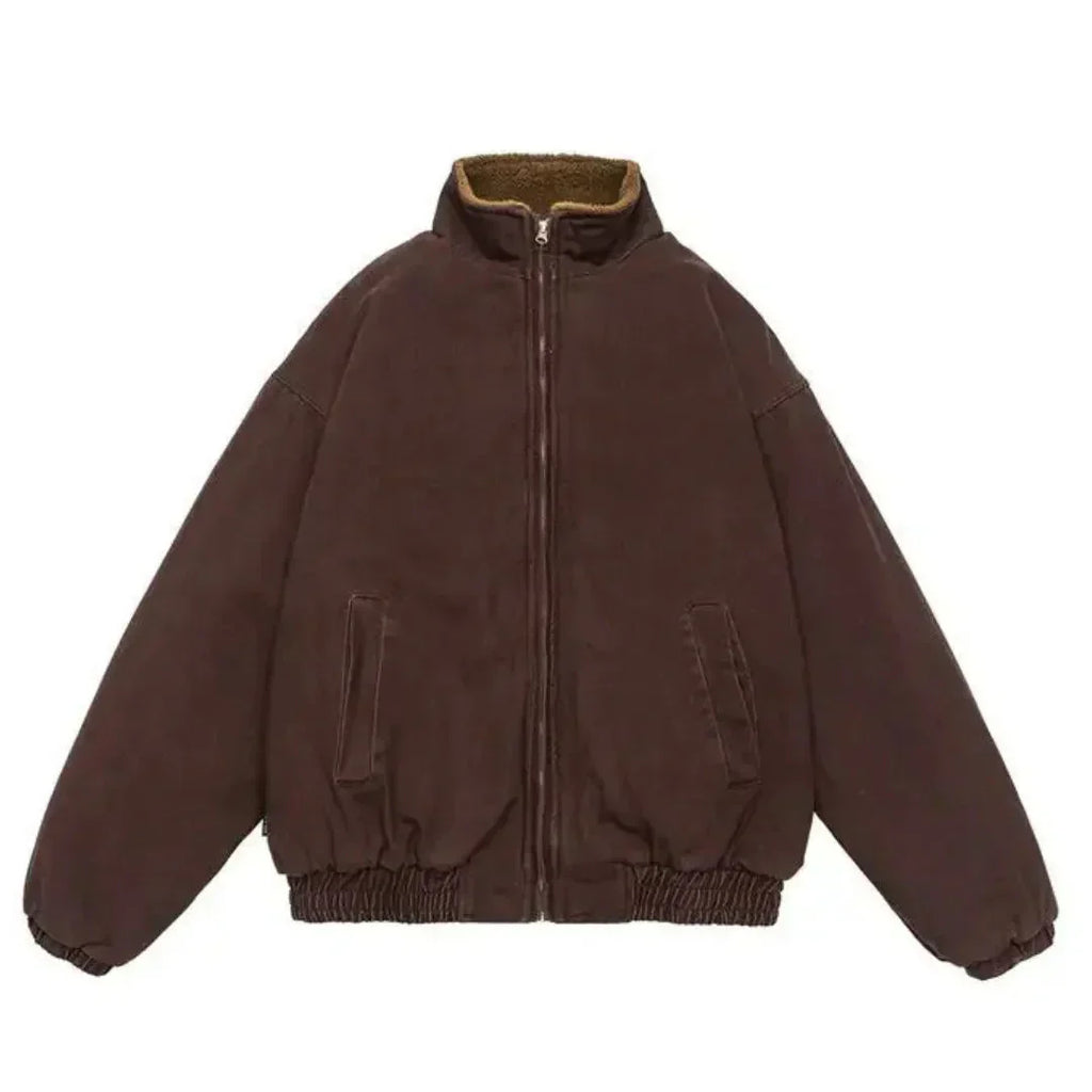 Aaron - Padded Oversized Bomber Jacket Funnel Neck