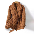 Savannah - Down Jacket Fitted Geometric Pattern Lapel Collar