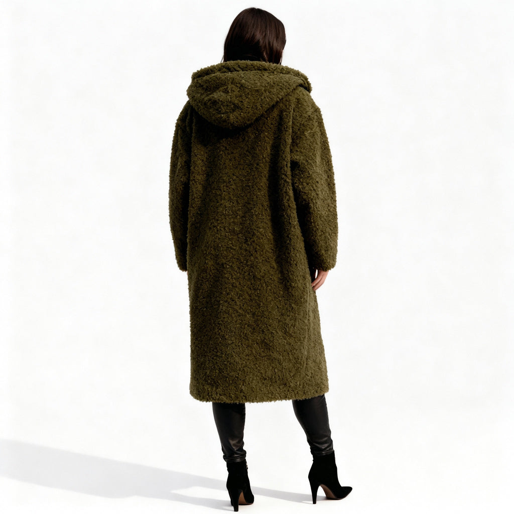 Bruna - Chic Long Plush Fleece Coat Minimal Style