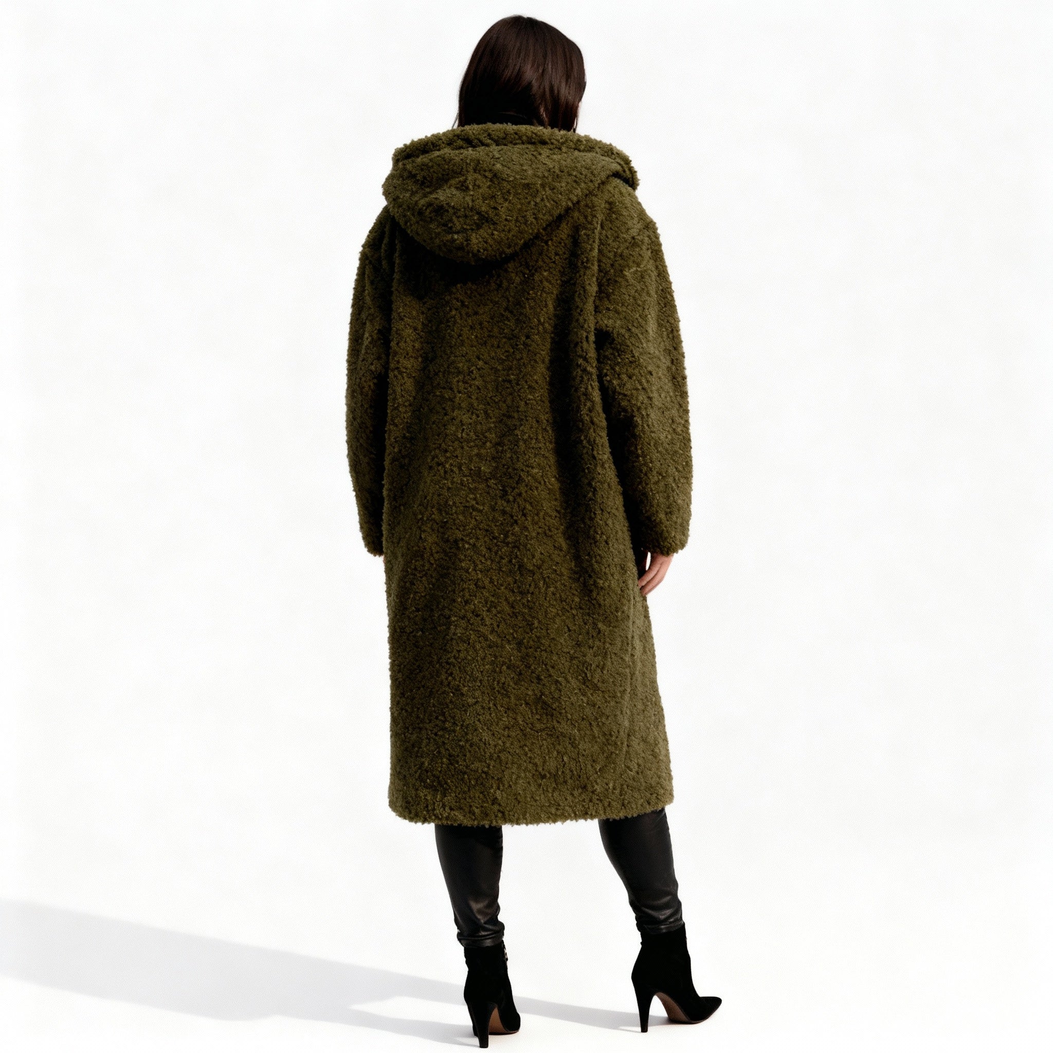 Bruna - Chic Long Plush Fleece Coat Minimal Style