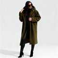 Bruna - Chic Long Plush Fleece Coat Minimal Style