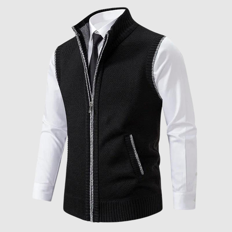 Xavi - Zip-Up Sweater Vest Sleeveless Design