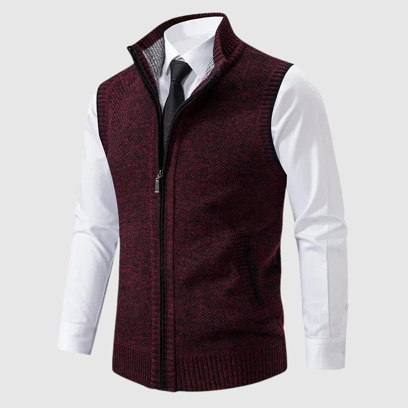 Xavi - Zip-Up Sweater Vest Sleeveless Design