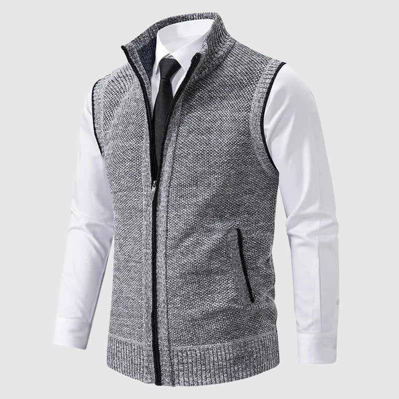 Xavi - Zip-Up Sweater Vest Sleeveless Design