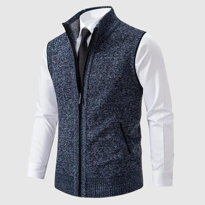 Xavi - Zip-Up Sweater Vest Sleeveless Design