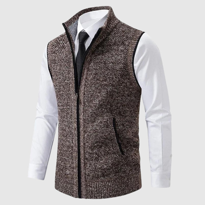 Xavi - Zip-Up Sweater Vest Sleeveless Design