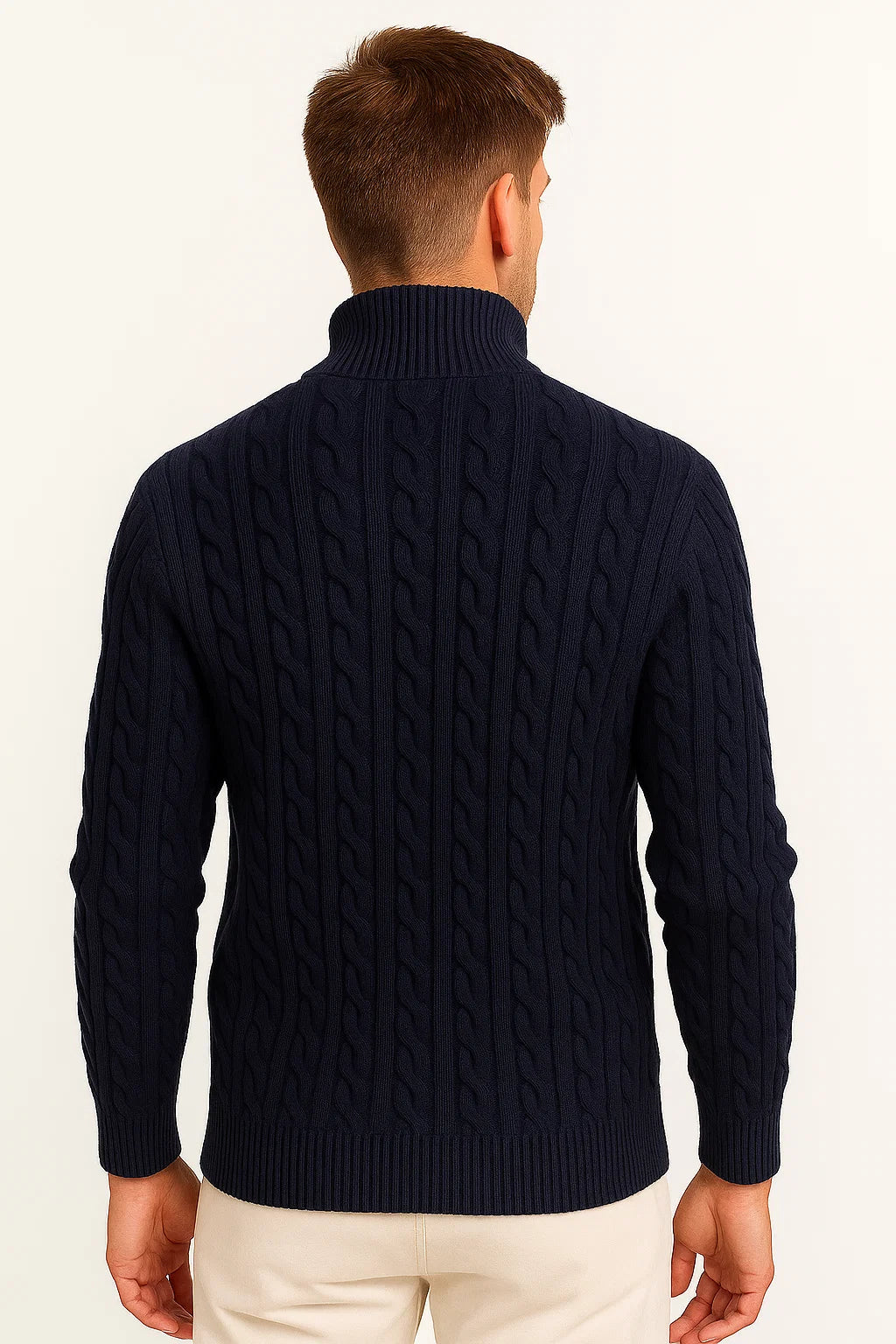 Frederik - Cable-Knit Quarter-Zip Sweater Regular Fit