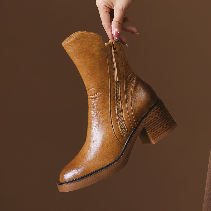 Nora - Modern Ankle Boots with Zippers