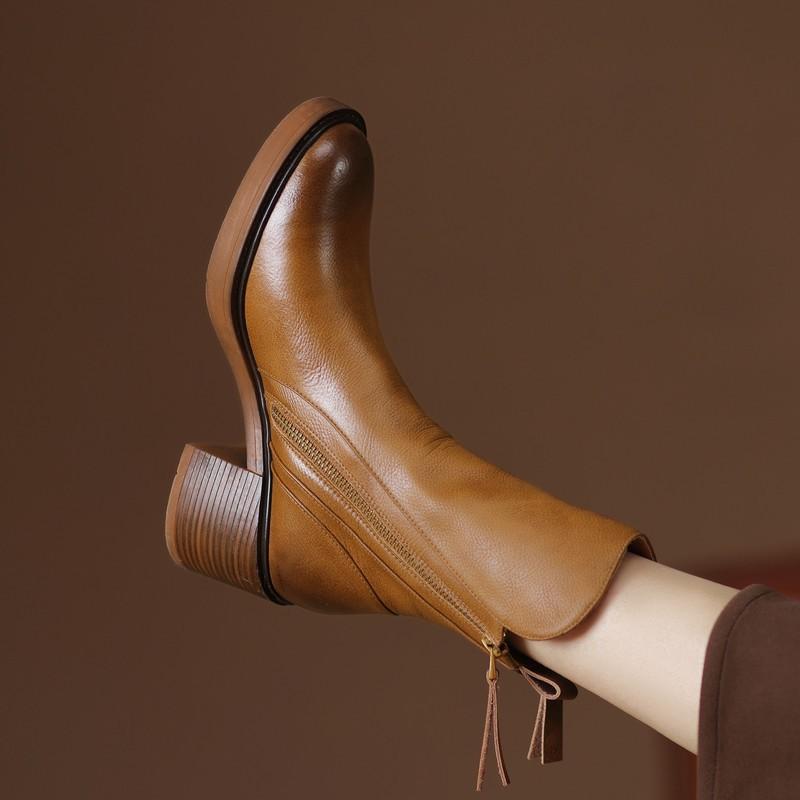 Nora - Modern Ankle Boots with Zippers