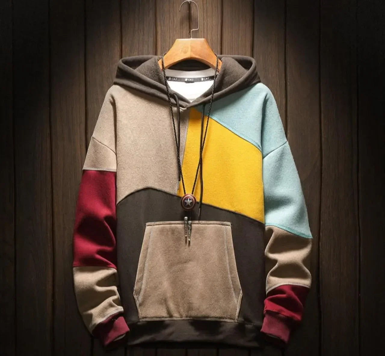 William - Color Block Hoodie with Drawstring