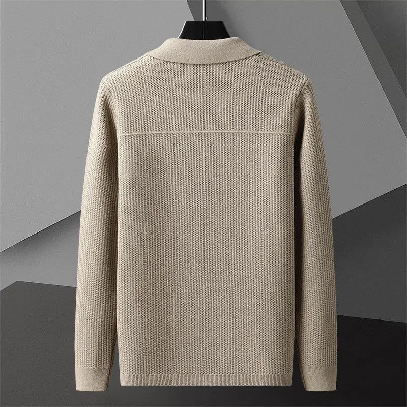 Nash - Ribbed Cardigan with Sharp Collar
