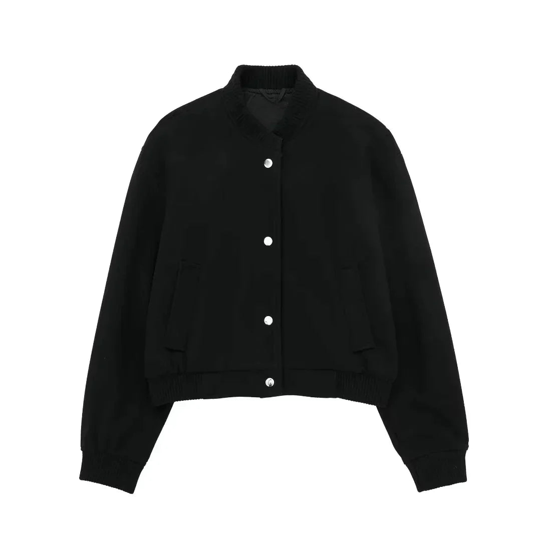 Ramona - Cropped Bomber Jacket Long Sleeve