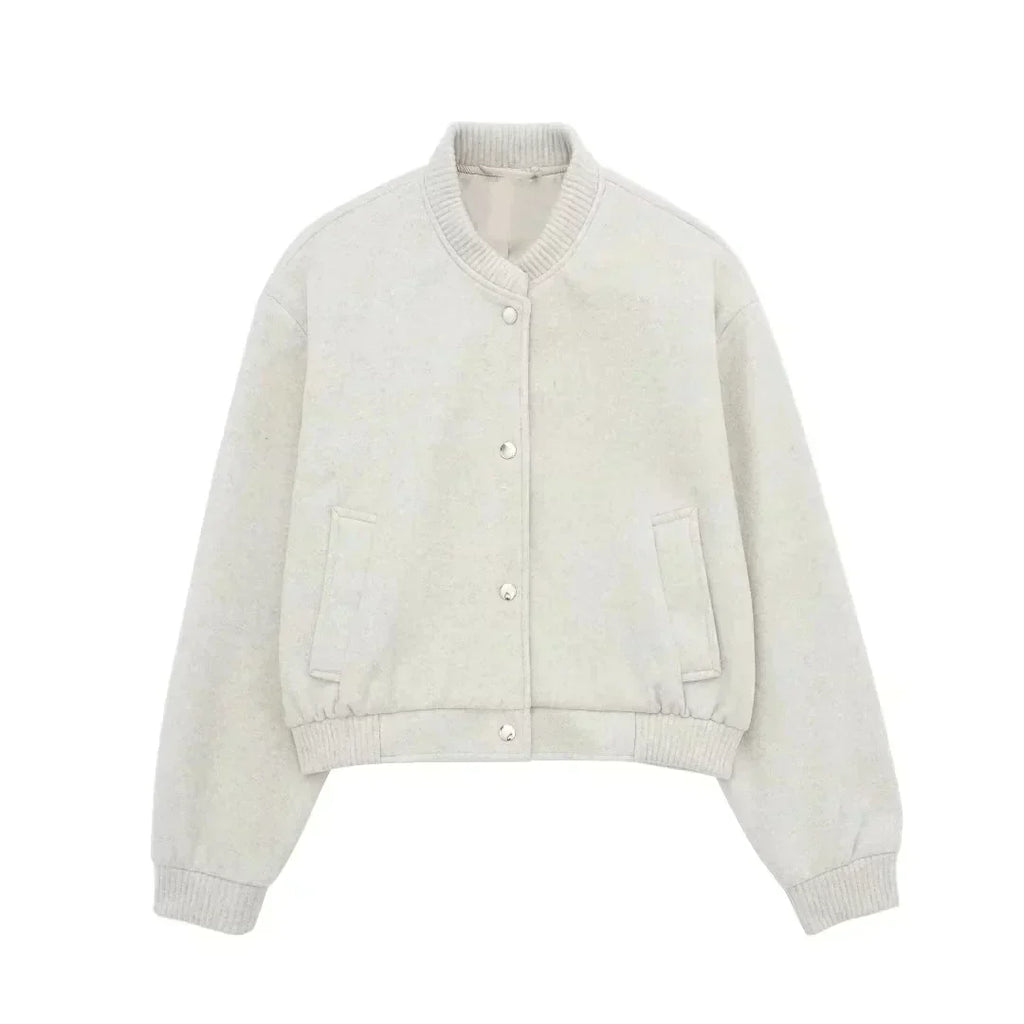 Ramona - Cropped Bomber Jacket Long Sleeve