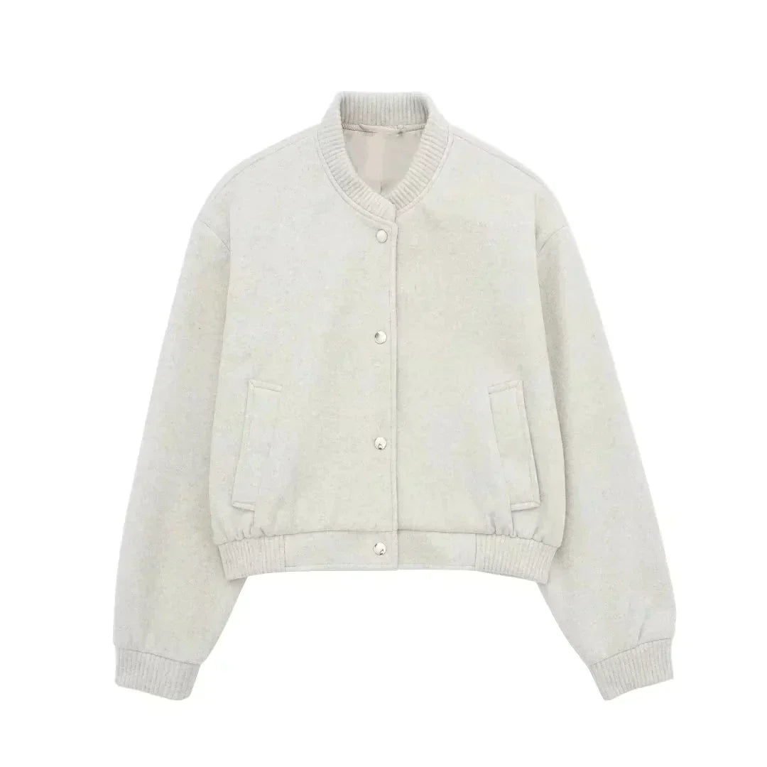Ramona - Cropped Bomber Jacket Long Sleeve