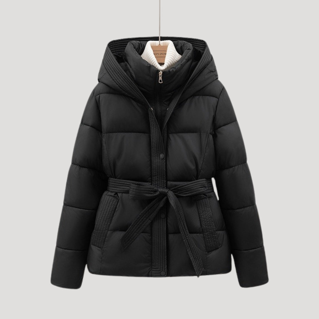Ella - Puffer Jacket Hip-Length with Belt
