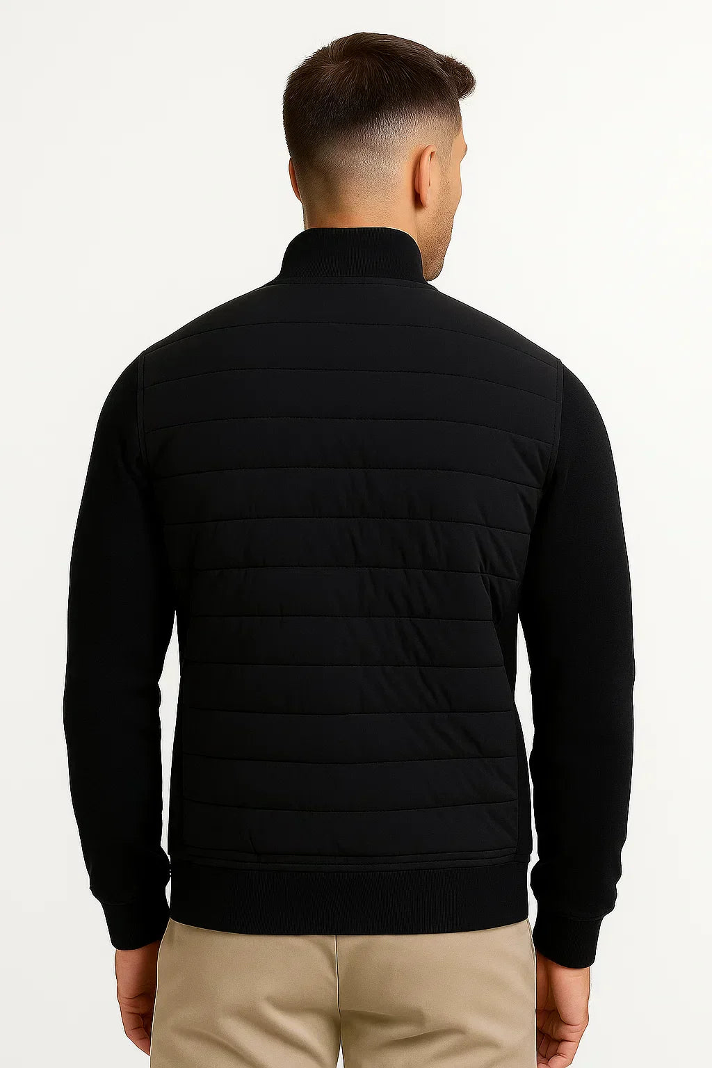 Matthew - Quilted Jacket with Knitted Sleeves