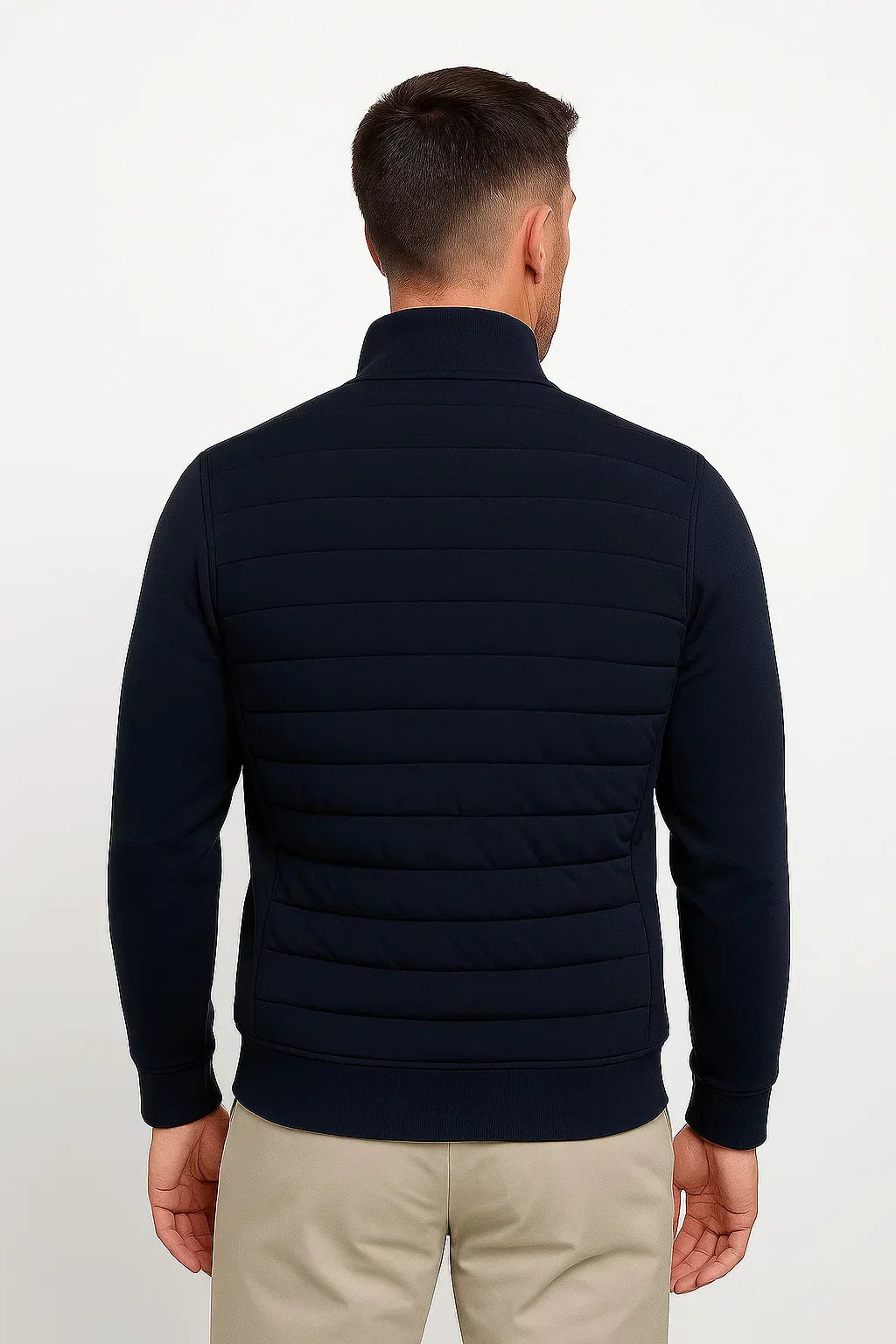 Matthew - Quilted Jacket with Knitted Sleeves