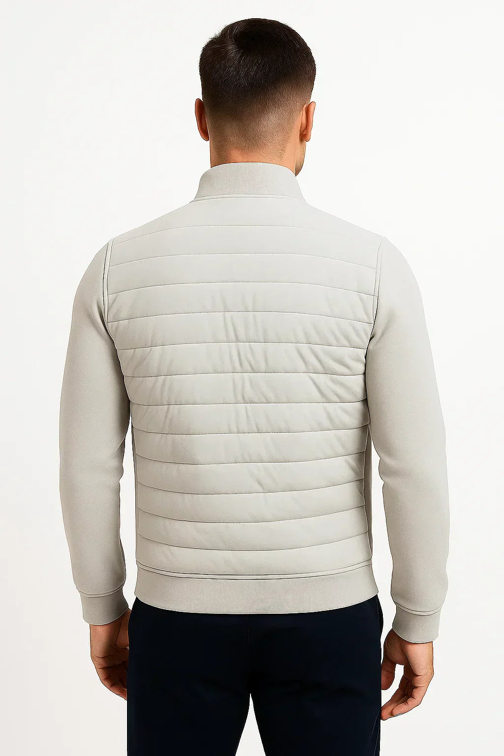 Matthew - Quilted Jacket with Knitted Sleeves