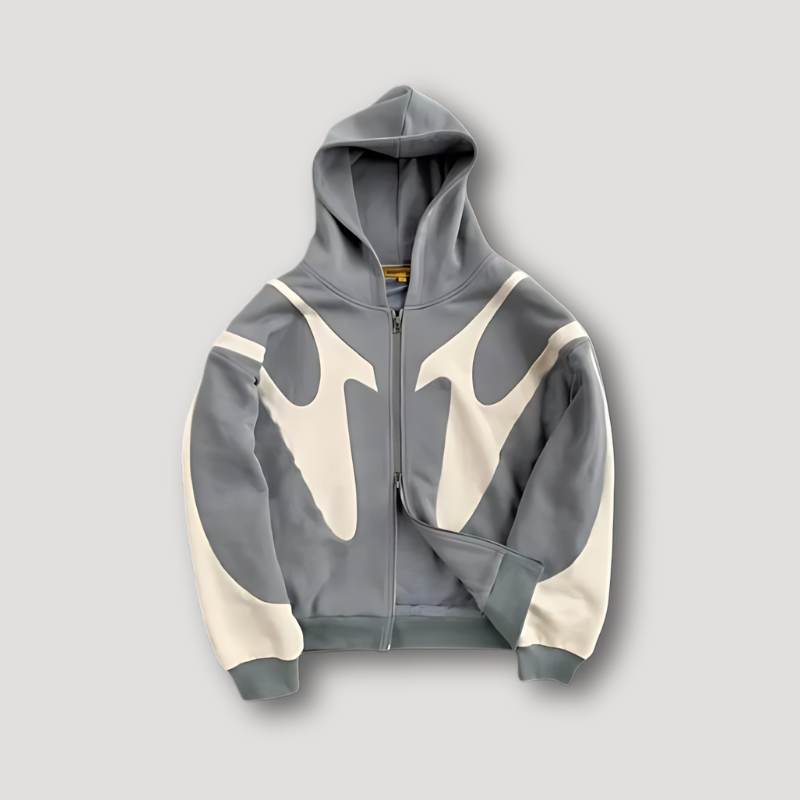 Jayden - Zip-Up Hoodie with Graphic Detailing