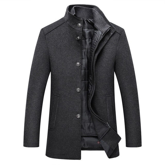 Ilias - Stand Collar Button Up Winter Jacket