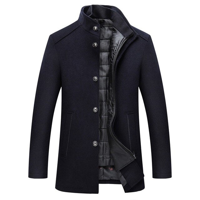 Ilias - Stand Collar Button Up Winter Jacket