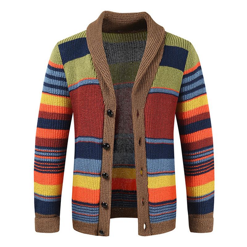 Sterling - Colorblock Lapel Sweater Jacket Regular Fit