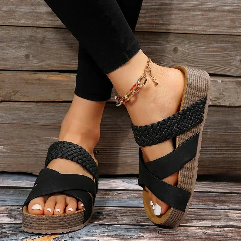 Maribel – Braided Strap Platform Sandals