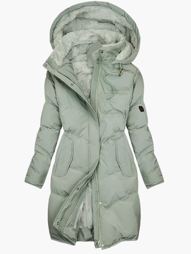 Ginevra - Quilted Long Coat with Hood