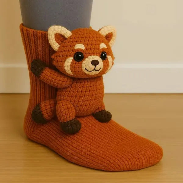 Evelyn - Plush 3D Animal Socks Ankle Length