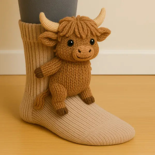 Evelyn - Plush 3D Animal Socks Ankle Length