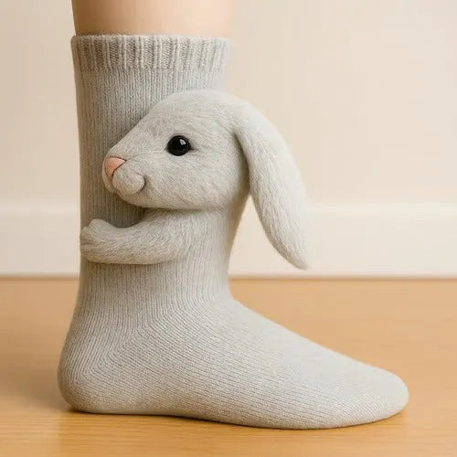 Evelyn - Plush 3D Animal Socks Ankle Length