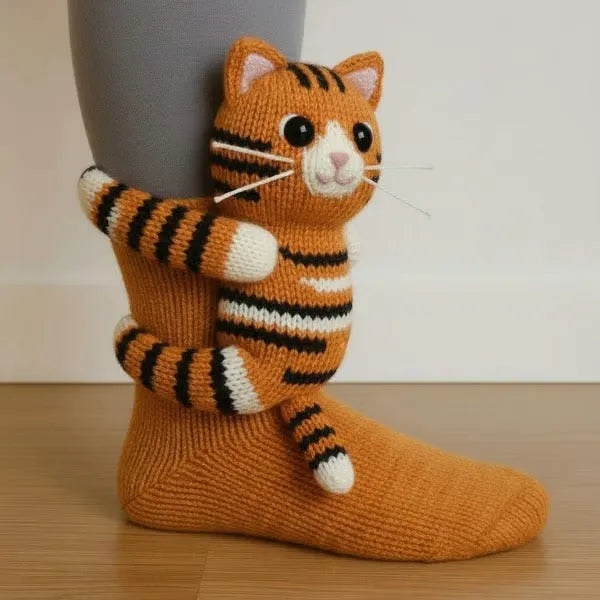 Evelyn - Plush 3D Animal Socks Ankle Length